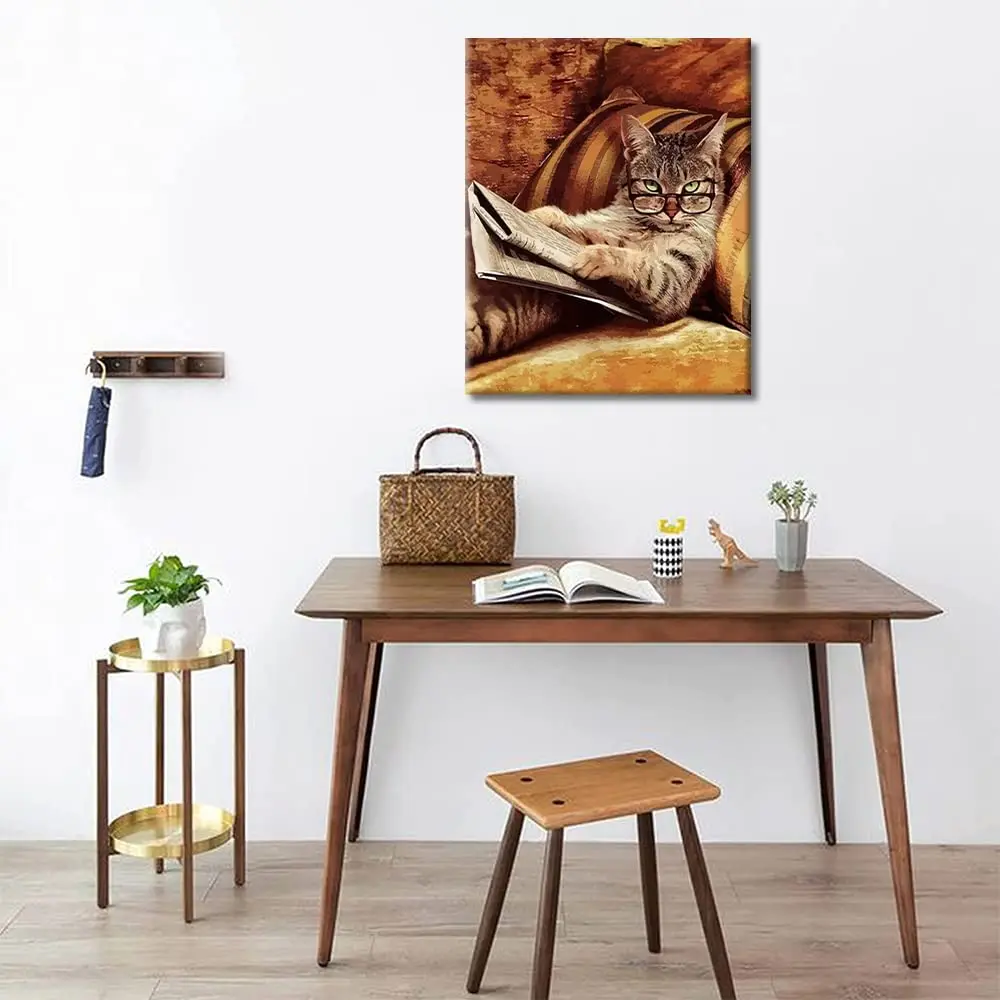 Custom Design DIY Painting By Numbers For Adults Kids Cat 16x20 inch Animal Oil Painting Kits With Canvas Paint Brush Wall Decor