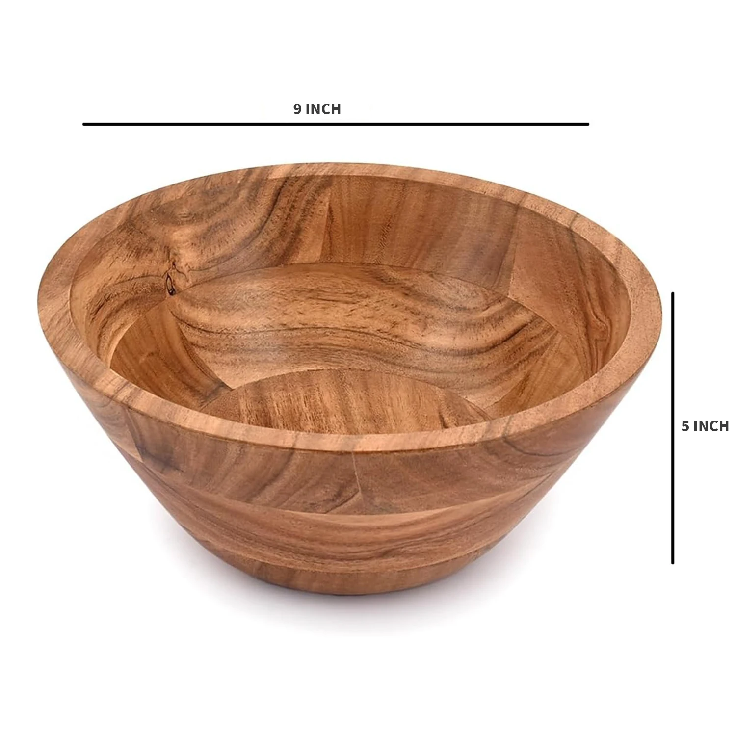 Perfect for Vegetables Salad Acacia Wood Salad Bowl Handmade Wooden Bowls Serving Bowl