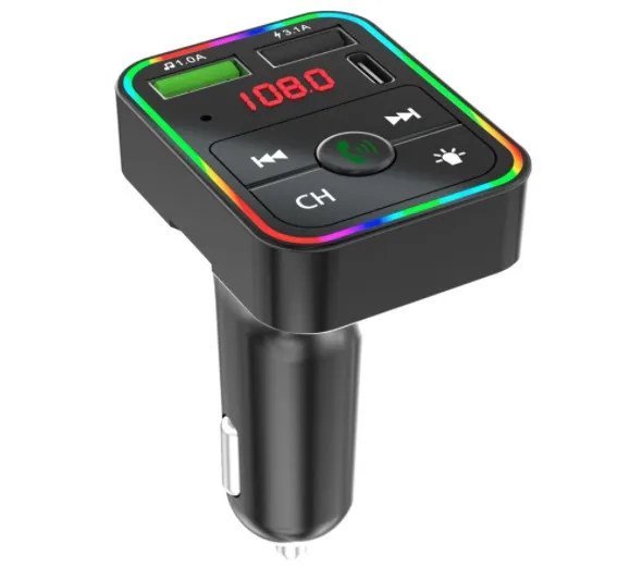 
Беспроводной fm-передатчик для автомобиля QC3.1 7 видов цветов LED радио плеер руки свободными автомобильный комплект SD карты USB поддерживает PD заряда с микрофоном 