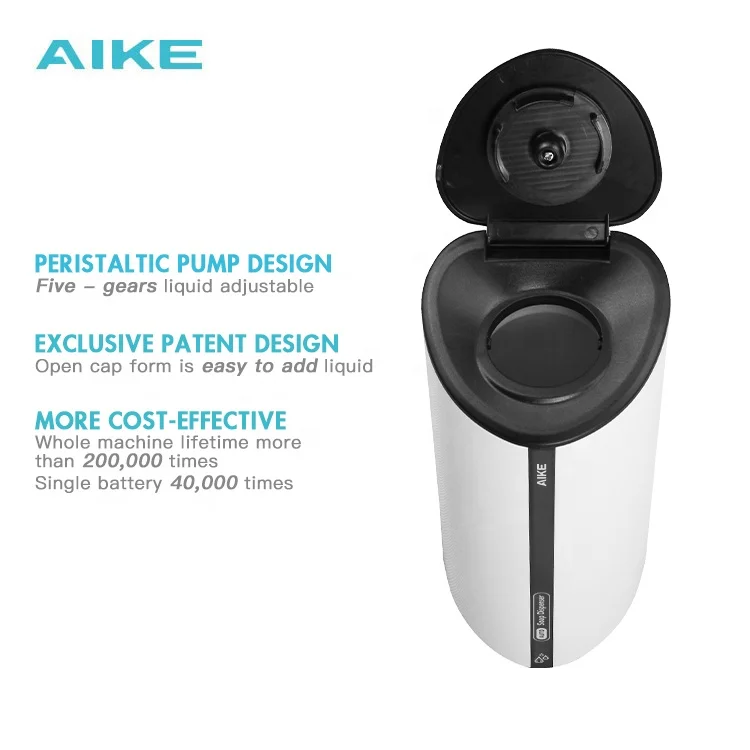 AIKE AK1209 New Design Commercial bathroom accessories ABS Plastic Wall Mounted Automatic Liquid Soap Dispenser 850ml