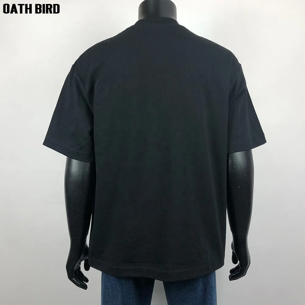 Mock Neck Boxy Luxury Drop Shoulder Heavyweight Tshirt 100 Cotton 300Gsm Thick High Collar Oversized Tee Custom T Shirts For Men