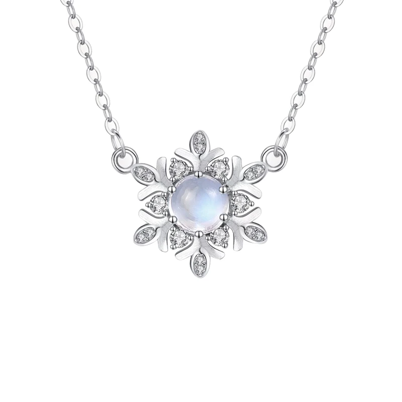 
Fashion jewelry natural crystal flower 925 silver Party charm clavicle chain 
