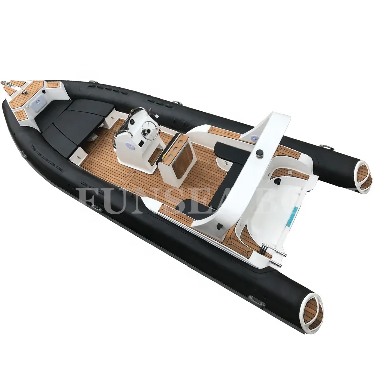 CE Certificate black color 7.6m 25ft rigid inflatable boats for 10 people in hot sale