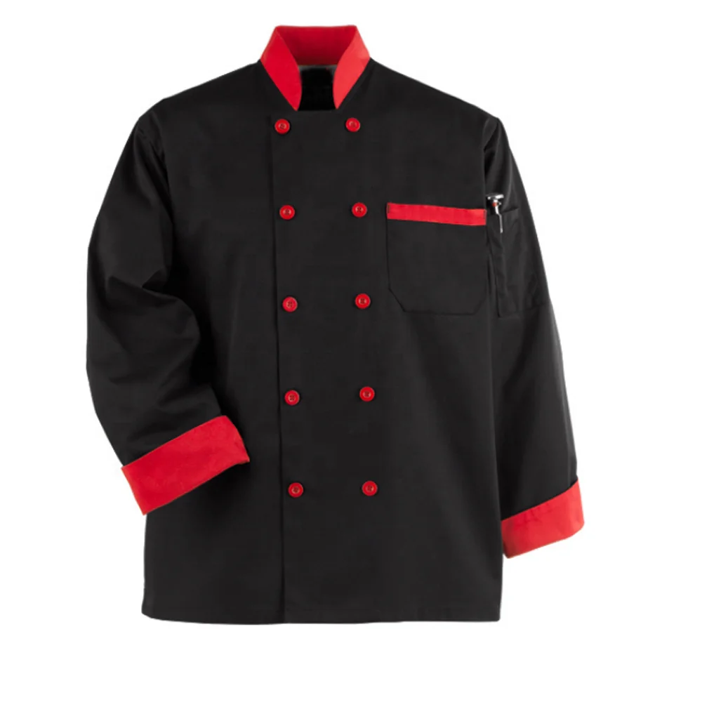 New Design High Quality Chef Uniform Kitchen Jacket Double Breasted Button Front Cool Shoulder and Side Panel OEM Chef Jacket