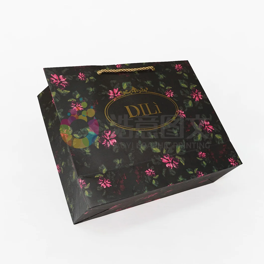 Wholesale Paper Bags Custom Designs Garment Perfume Bag Gold Foil Paper Gift Shopping Bags With Handle