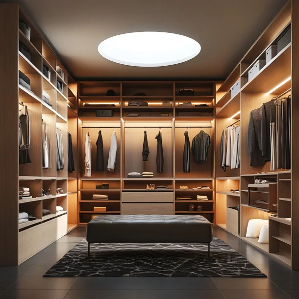 Customized Modern Bedroom Walkin Cabinet Wardrobe Closets Systems Furniture Design Wooden Walk in Closet