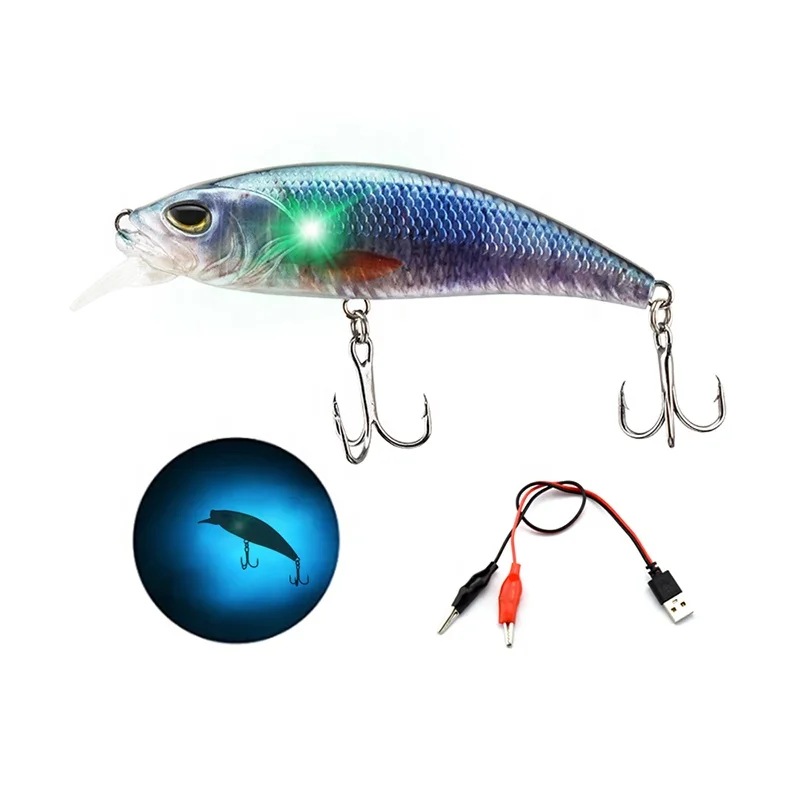 New Hard Plastic Fishing Twitching Bait Electronic Auto Vibration Jerkbait Led Light Fishing Lure Robot Fish Lure