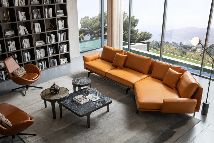 Modern Couch L Shape Sectional Sofa Lobby Sofa Living Room Furniture For Villa