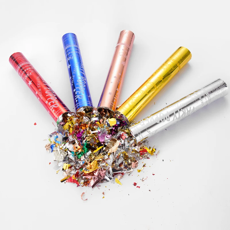 Factory low price holiday celebration party popper broken sequins gold leaf Confetti cannon