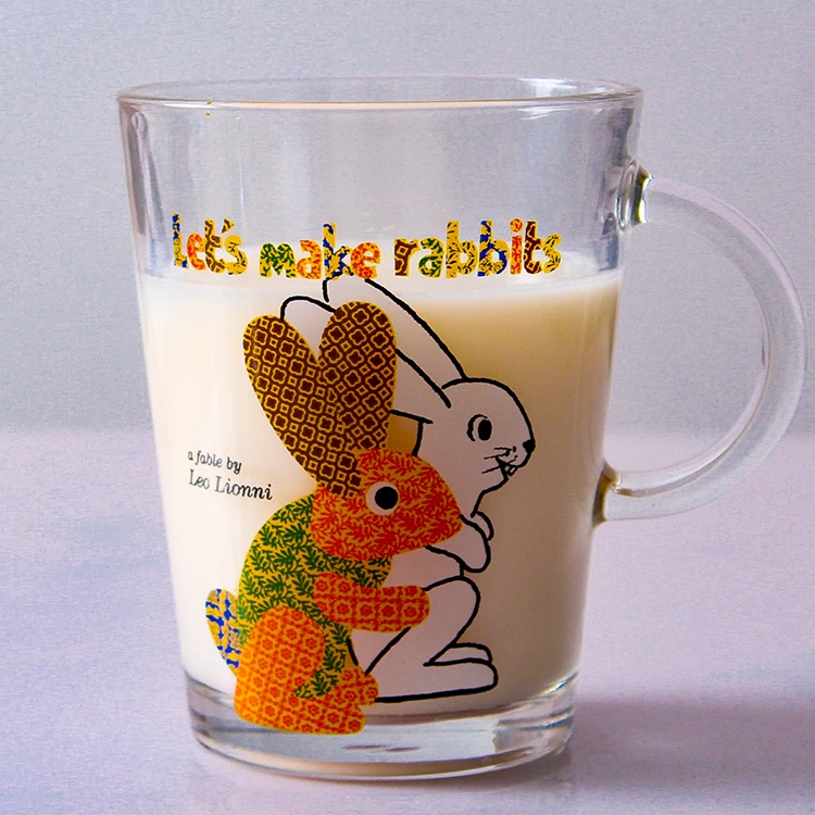 tempered glass mug handles tea cup 400ml custom heated drinking coffee glass mug with handle