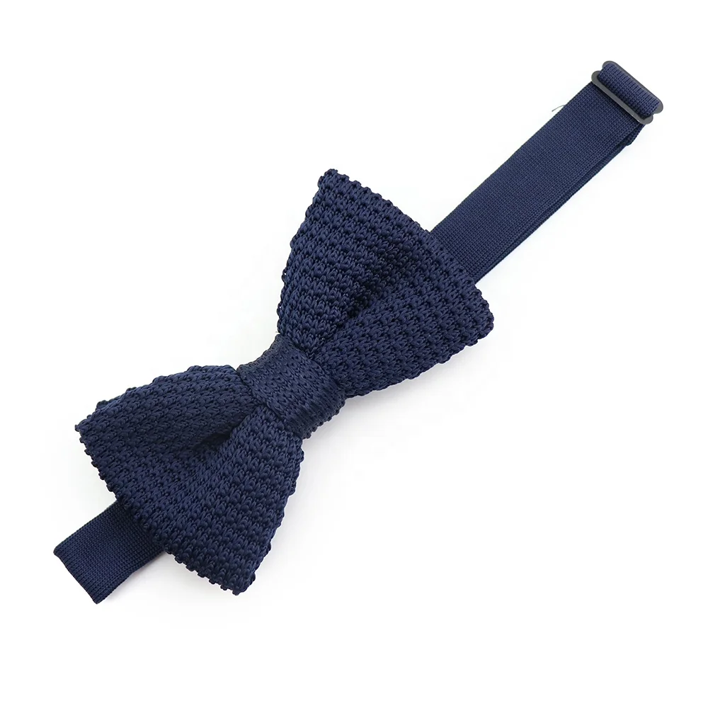 
Chinese Solid Color Mens Polyester Pre Tied Bow Ties Fashion Three Choices Plain Knit Bow Tie 