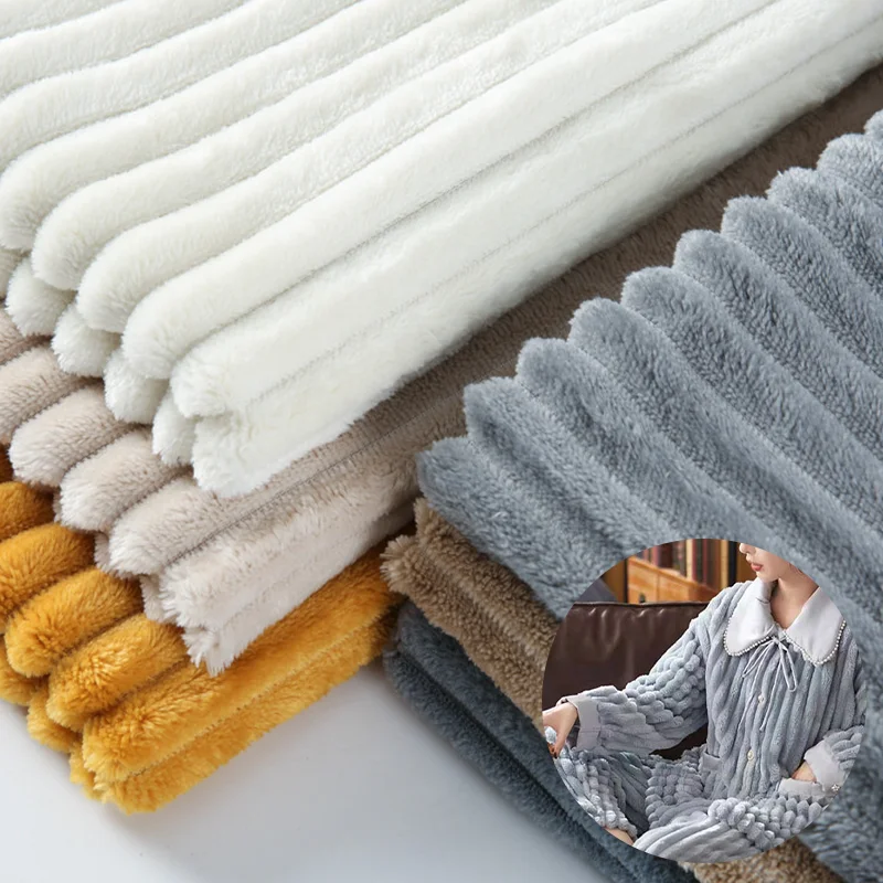 China Suppliers Throw Pajamas, Soft Fluffy Thickened 100 Polyester Single Side Coral Fleece Blanket Fleece Fabric/