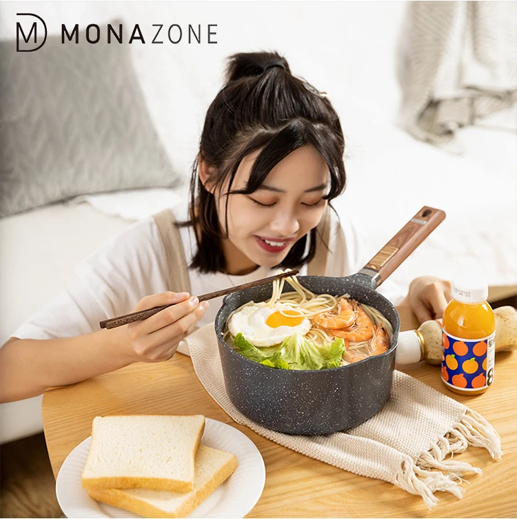 MONAZONE антипригарная Кастрюля из медицинского камня, бытовая индукционная плита, газовая плита, плоская кастрюля для приготовления пищи