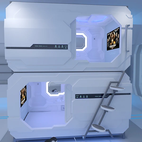 016 living room furniture metal bed frame sleeping cabin pod double bunk bed, hotel capsule bed