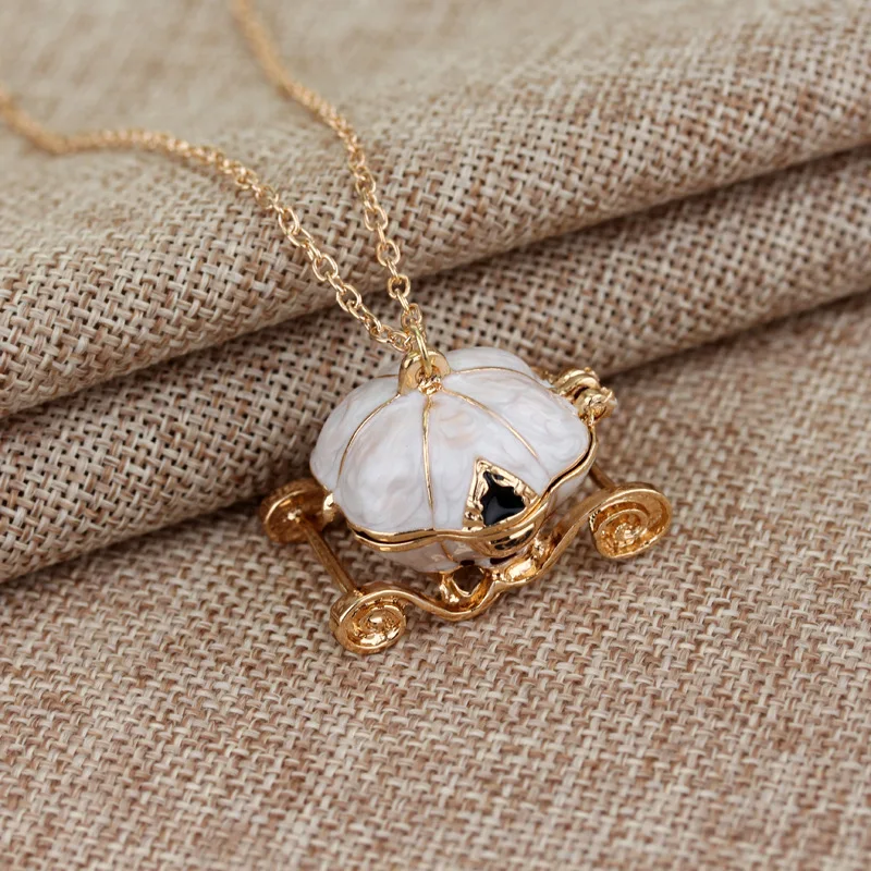 European&American Halloween Chain Fairy Tale World Magic Pumpkin Car Pendant Necklace