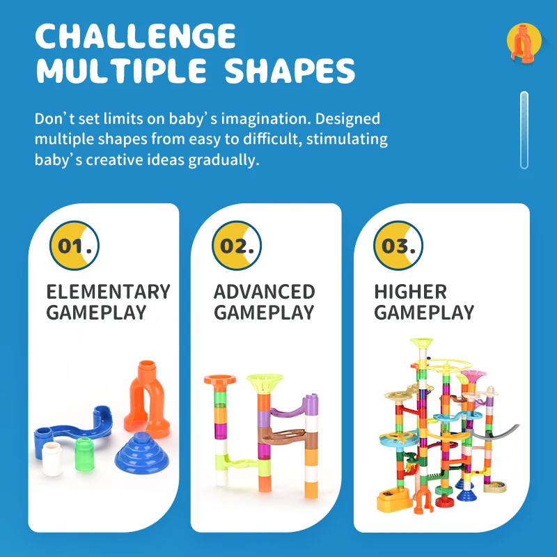 Premium Quality Marble Run Toy Building Block Toy Running Balls Sliding Track Construction Set