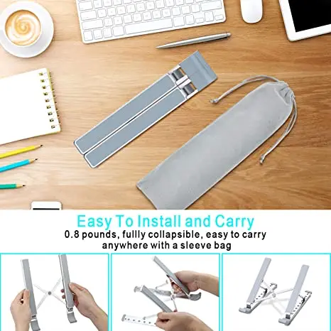  laptop stand Riser computer aluminum 9-angle adjustable ventilated cooling compatible with 10-15.6