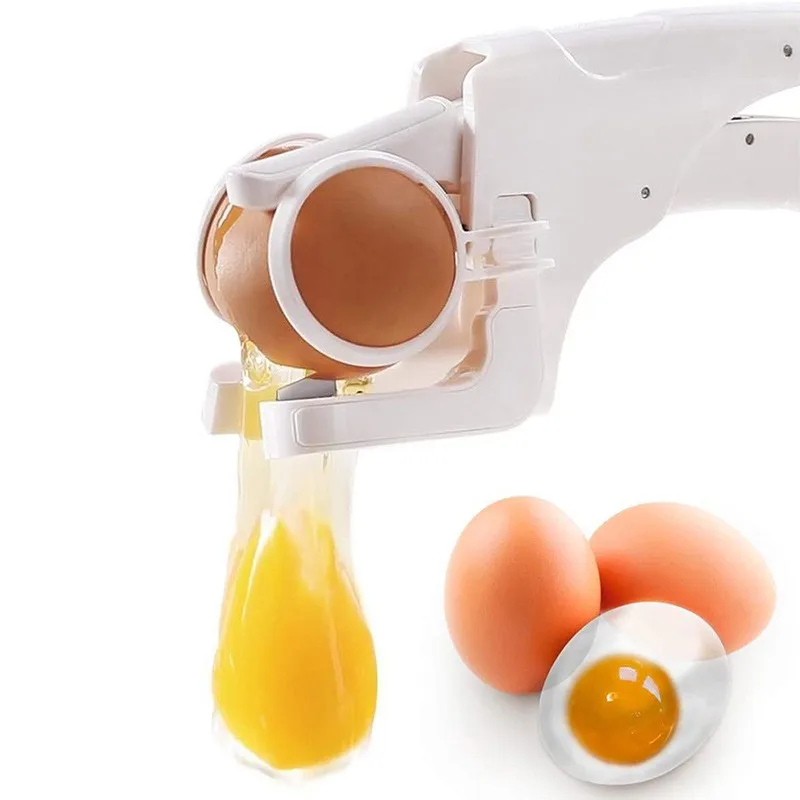 Kitchen Handheld Plastic Egg Opener Creativity Shell Easy Separator Handheld Quick Separation Eggs Cracker Tool Yolk Separator