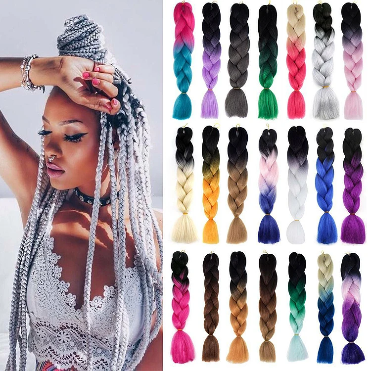Омбре Джамбо плетеные волосы 24 дюйма 100 г синтетические плетеные удлинители волос yaki Омбре сверхплетенные волосы насадки предоставляют этикетку