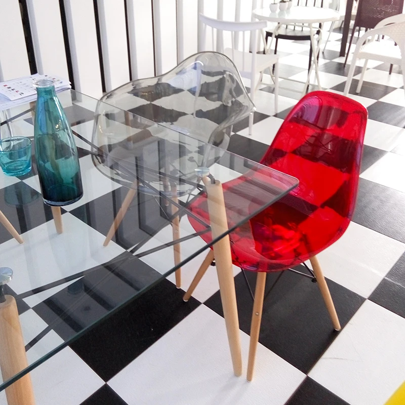 wholesale Modern design dining room furniture cheap high quality dining table tempered glass top tables