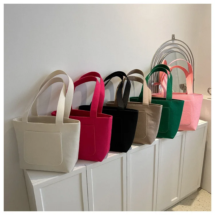 fashion felt shopping bag custom color with high quality
