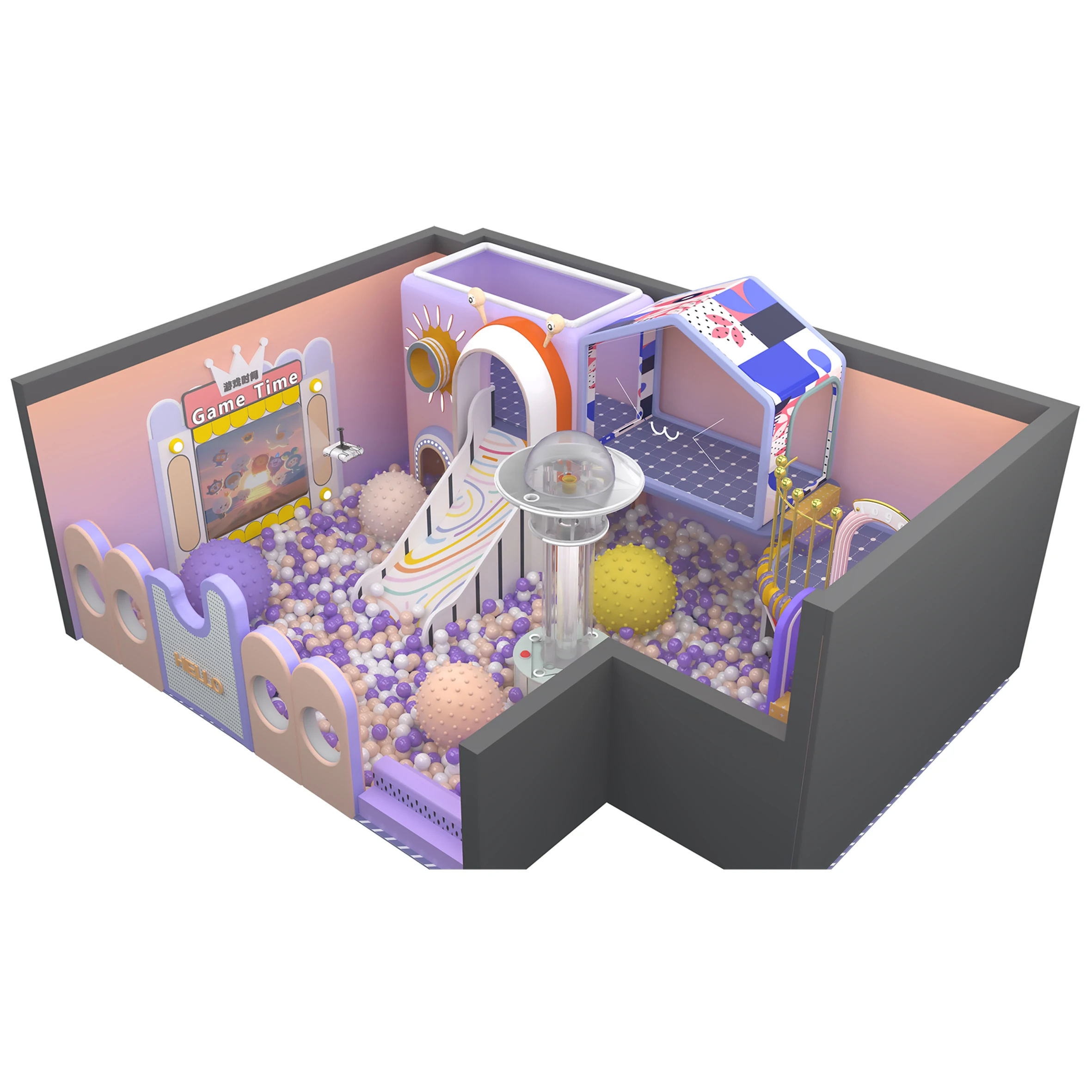 Kids Commercial Indoor Playground Equipment Soft Play Sets Toddler Play Zone Role Play House Indoor Playground