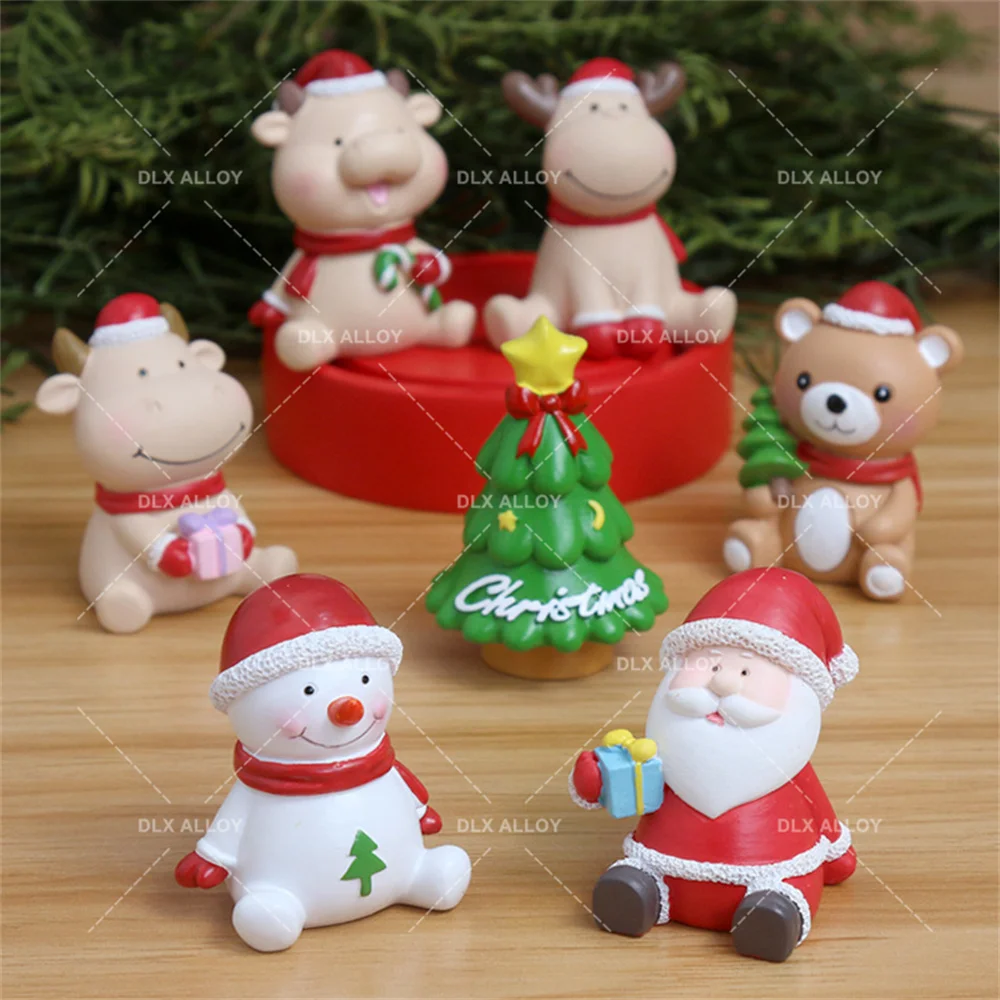 Christmas Charms Flat Back Resin Slim Charms Cartoon Desktop Decorations For Festival