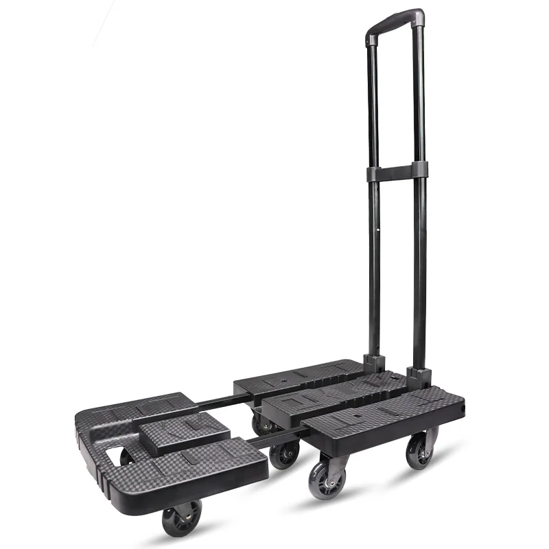 Iron Pull Rod Furniture Mover Dolly OEM ODM Extended Non-slip Chassis Max Loading 220 KG Folding Platform Trolley Easy Folding
