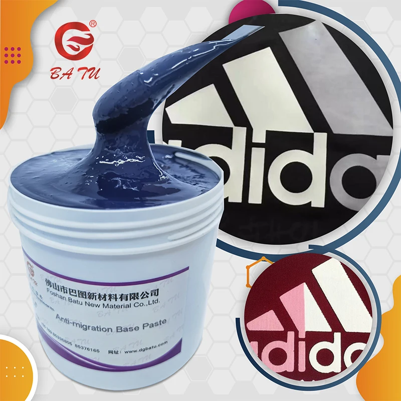 Water based ink silk screen paint anti migration base paste for textile