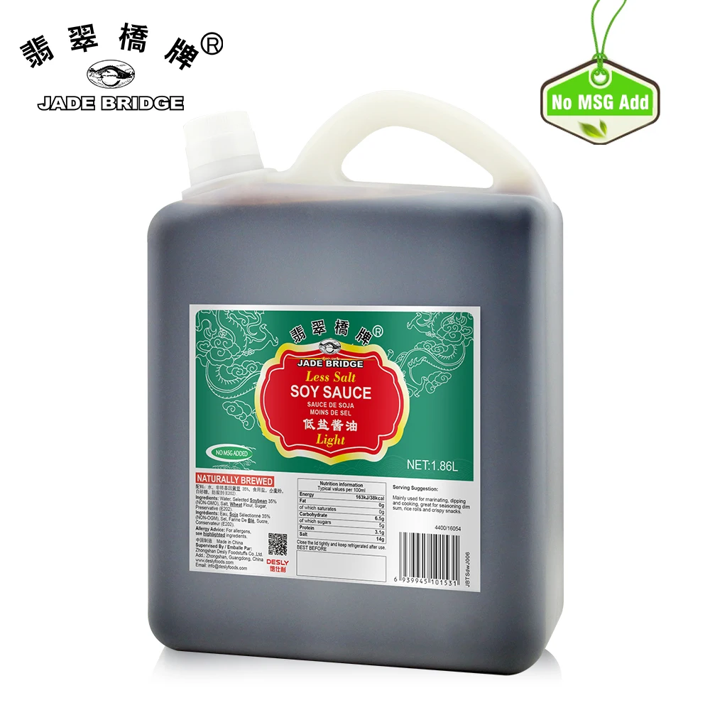 24 Years Food Export Manufacturer Desly Brands Halal Shoyu Less Salt Light Soy Sauce