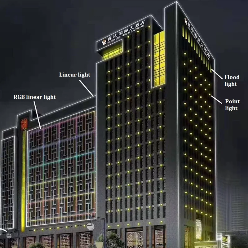 Outdoor Permanent Christmas Holiday Landscape Decorative Lamp RGB DMX Control Point Light Source Pixel Led Lights