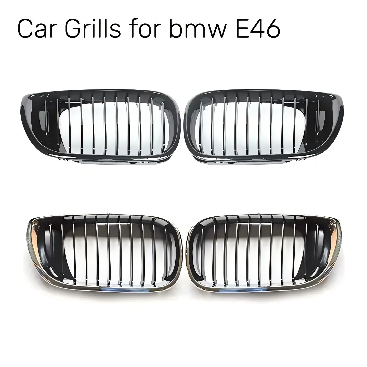 E46 accessories body kit modified upgrade m3 front bumper grille car spoiler for BMW e46 custom steering wheels