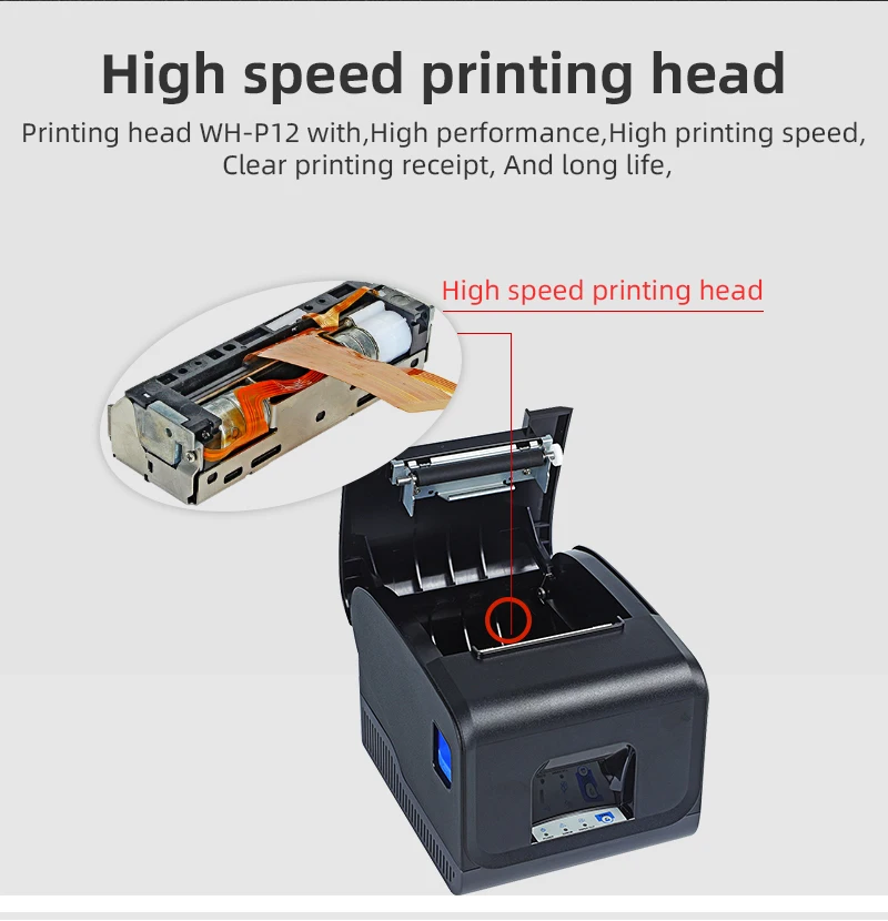80 mm POS Thermal Receipt Printer with USB+Serial+LAN for Medical Machine
