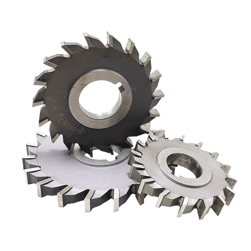 HSS Three-Sided Edge Milling Cutter Customized 50 63 75 80 100 125 150 Straight teeth staggered teeth milling cutter