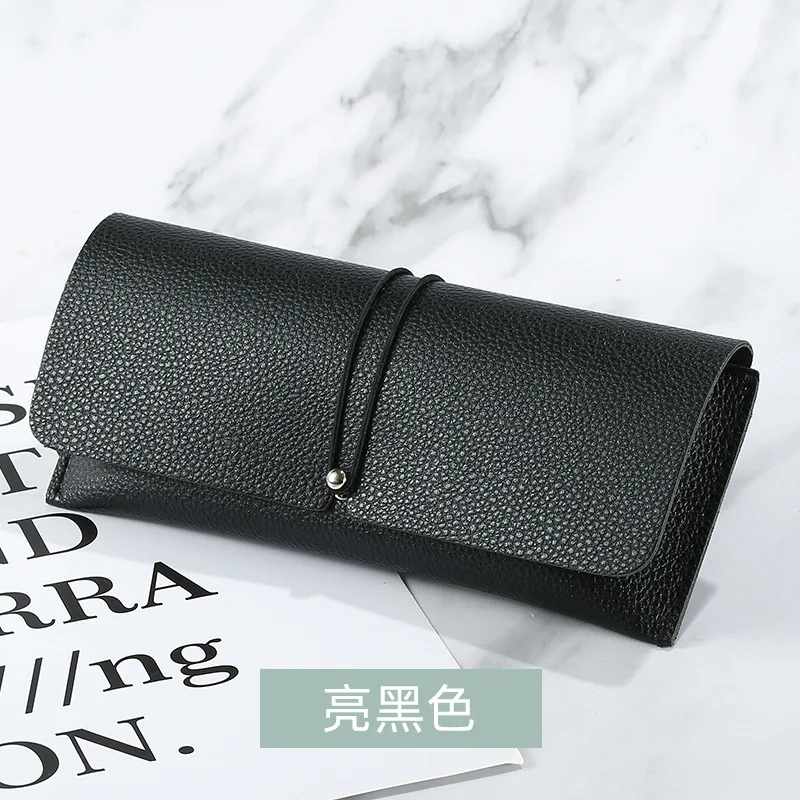 Fashion PU Leather Cover Sunglasses Case For Women Men Glasses Portable Drawstring Soft Glasses Case Pouch Bag Accessories