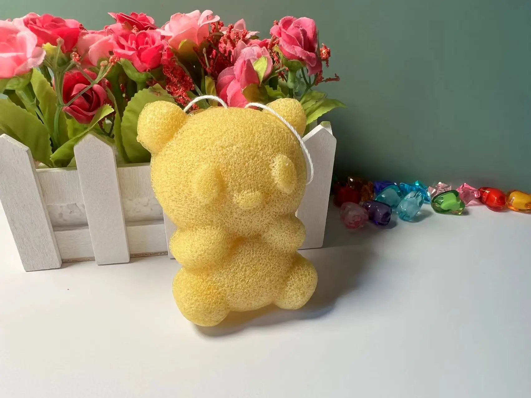 Bear 100% Natural Vegetable Fiber Material and Custom Color Konjac Sponge for Kids Children Shower Bath