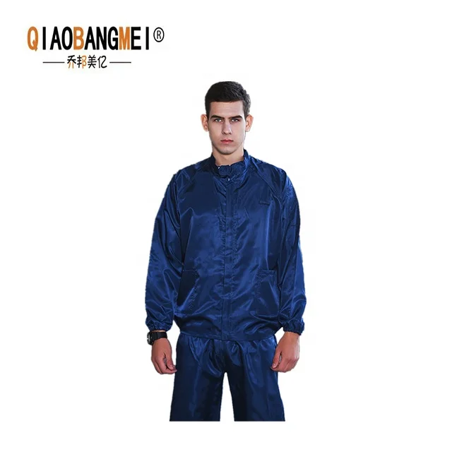 
High quality comfortable clean room antistatic labcoat dress esd striped overalls 