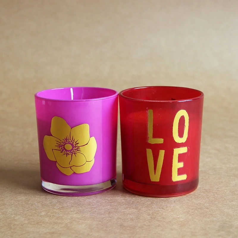 Hot Selling Painted Glass Jar Candle Wedding Gifts Floral Aroma Essential Oil Soy Wax Luxury Scented Candles Supplier