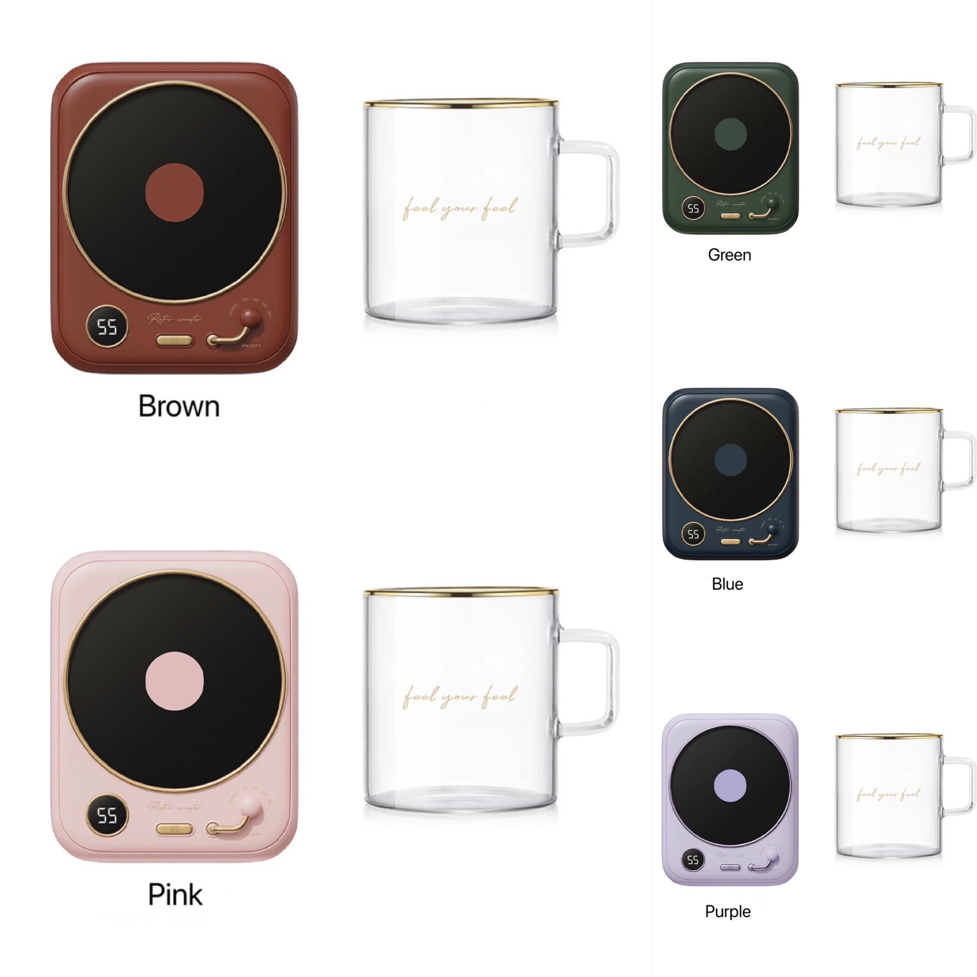 
Popular smart gift set heater cup tea mug pad coaster warmer 