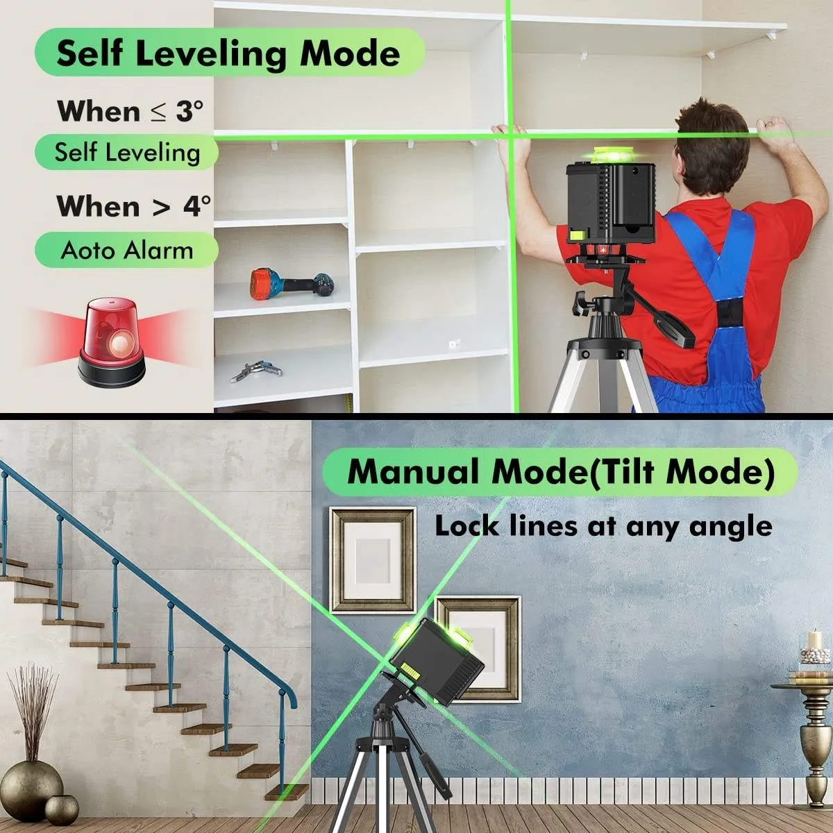 Laser Level Machine Green Laser Leveler Tool MVM16 Line 4D Four-Plane Leveling and Alignment Line Laser Level