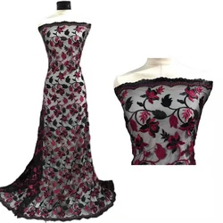 Chantilly Jacquard African Nigerian Border Stretch Voile Elastic Tulle Lace For Lingerie