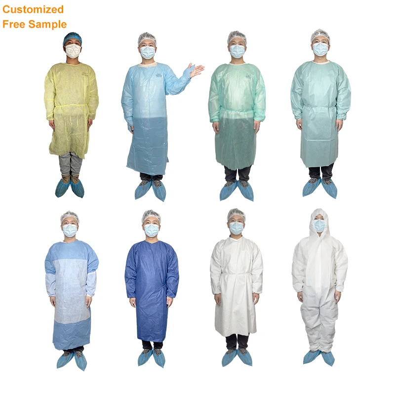 Casacas Desechables Hospital Nonwoven Isolation Gown Disposable Ppe Laboratory Gown Blue 80 Gsm