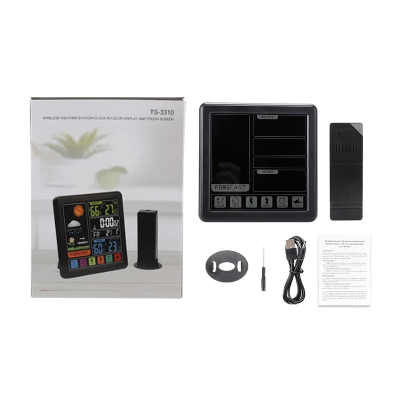 Wireless Weather Station Clock Alarm China Factory Supplied Top Quality Color Hygrometer Thermometer Weather Station