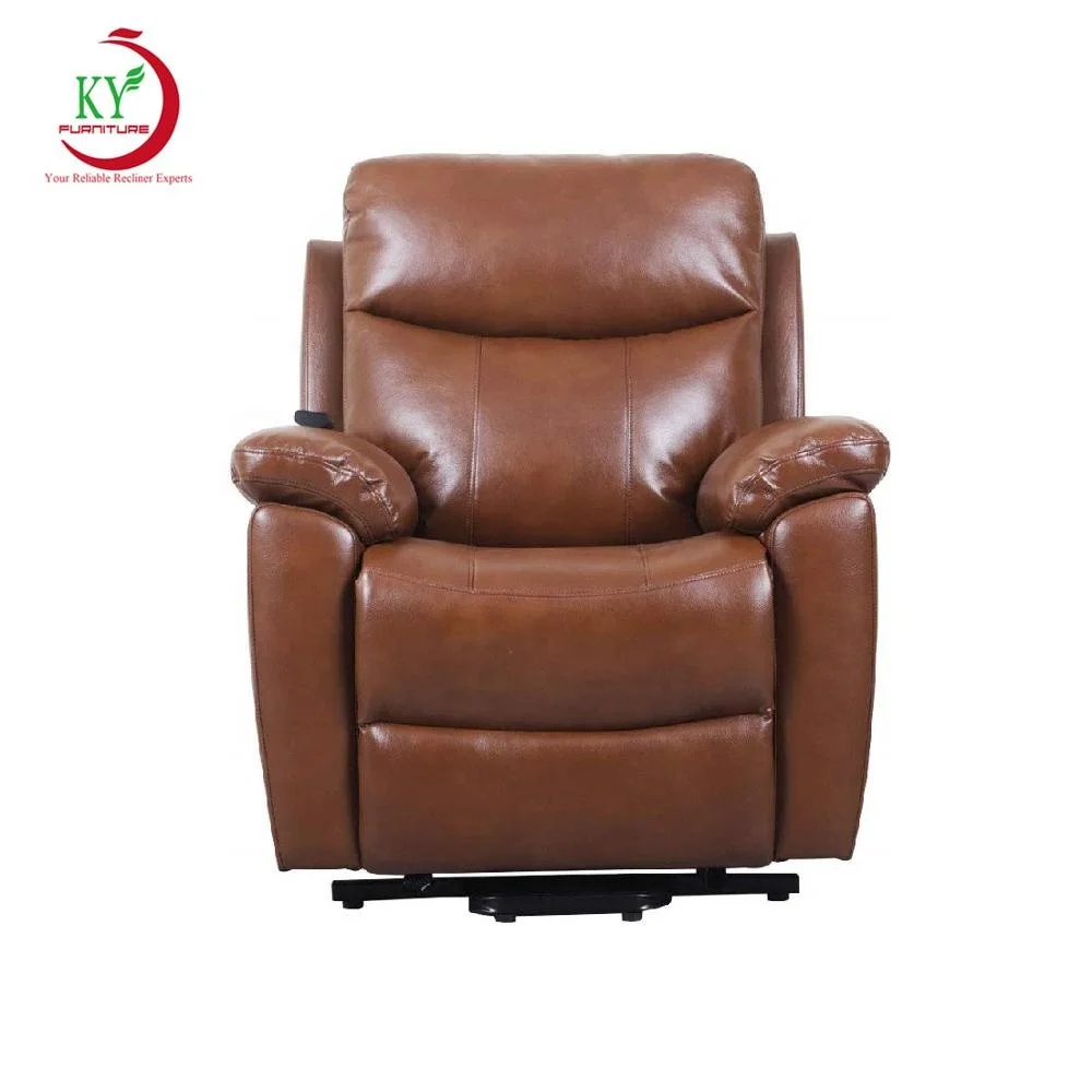 JKY Lays Flat Electric Power Recliner Chair Furniture Breath Leather Sofa Leisure Chair Living Room Furniture 35-40 High Density