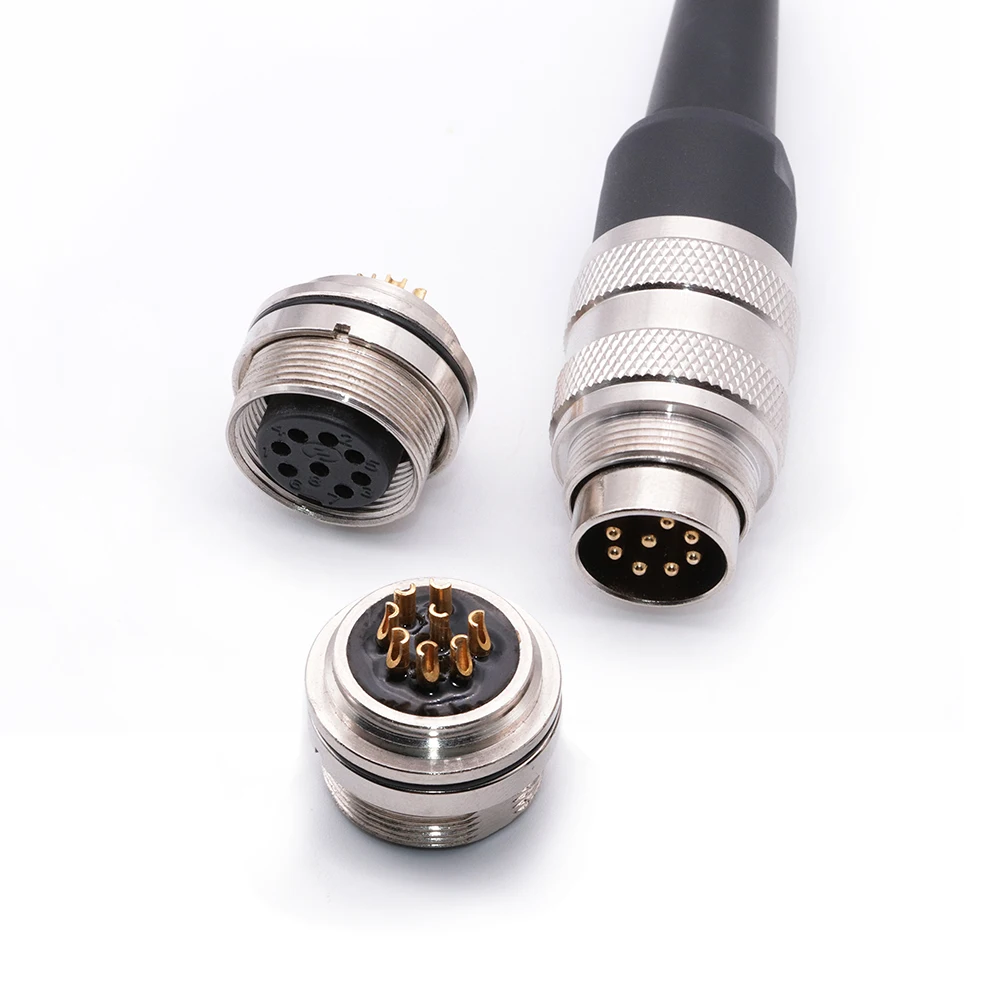 High quality M16 8pin male round connector ip67 m12 5 pin male connector