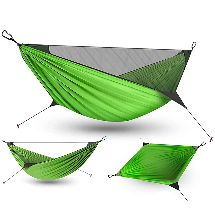 
Wholesale 210T/70D Lightweight Portable Camping Hammock with Mosquito Net for Outside, Travel, Hiking, Backpacking 