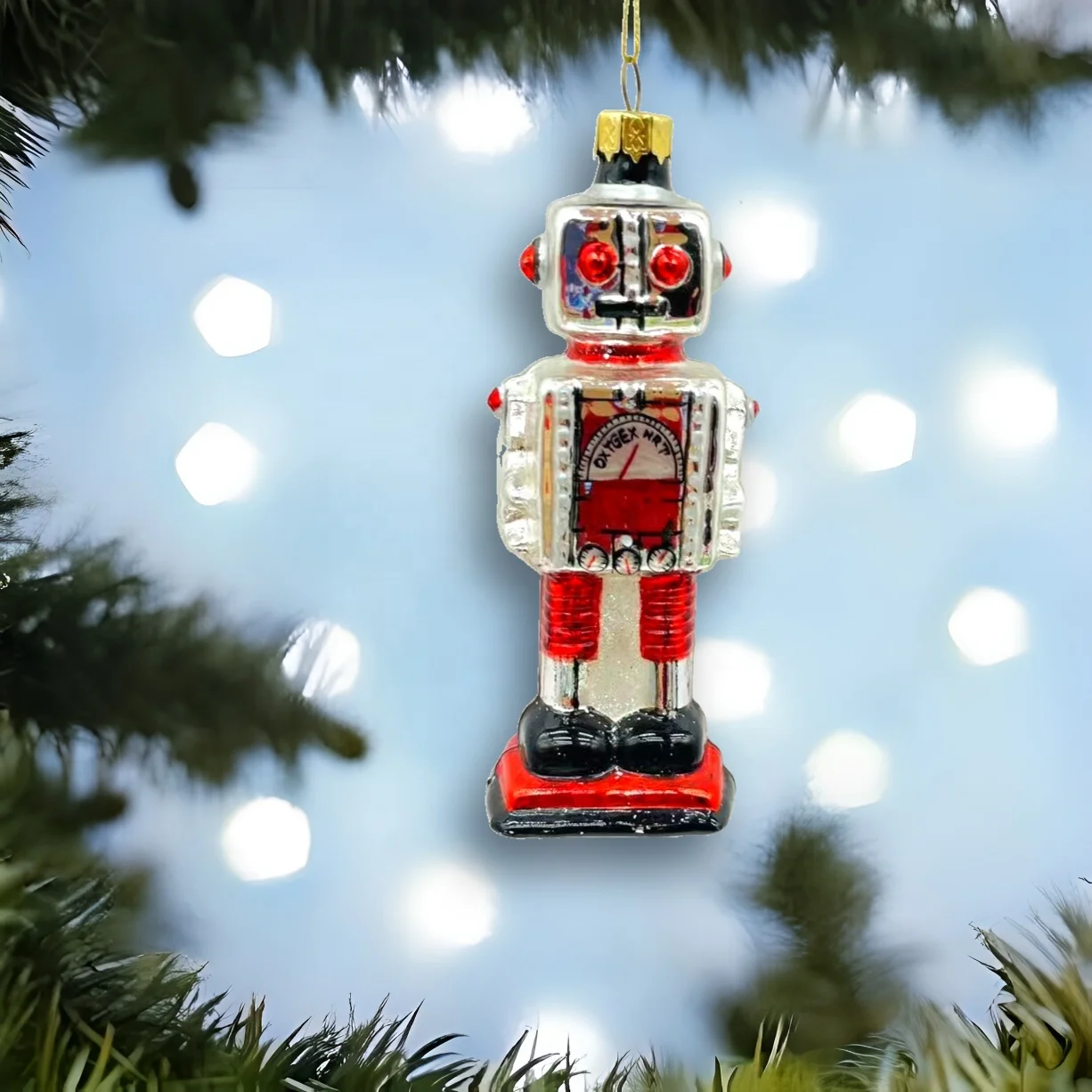 Exquisite and luxurious handmade party glass ornaments Christmas tree decorations futuristic robot glass ornaments