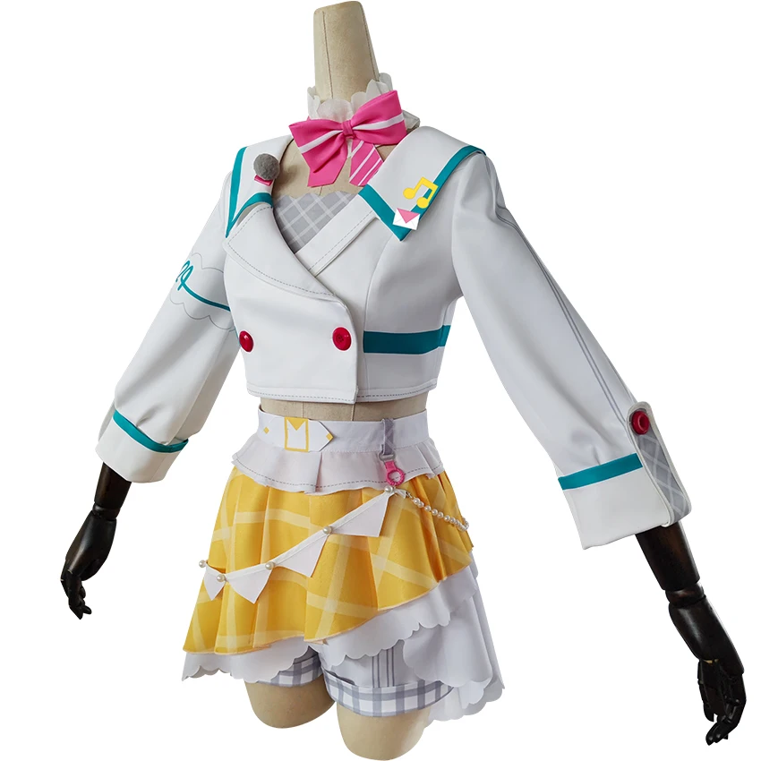 Популярный японский аниме Вокалоид Косплей Miku Magic Miral 2024 белый жакет желтая юбка Хэллоуин Косплей Костюм