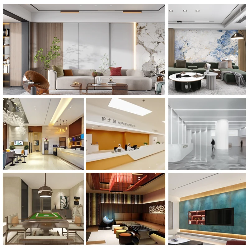 Feel free to create shapes Plastic profile waterproof marble pvc sheet wall panel marble panel