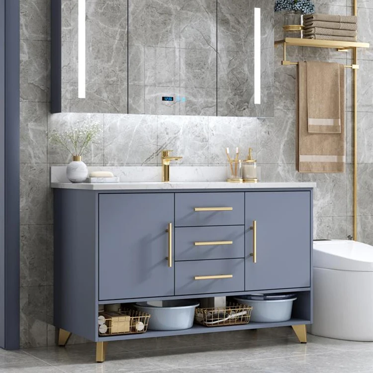 European Style Hotsale Wall Mounting Design Slate Countertop Vanity Bathroom Cabinet